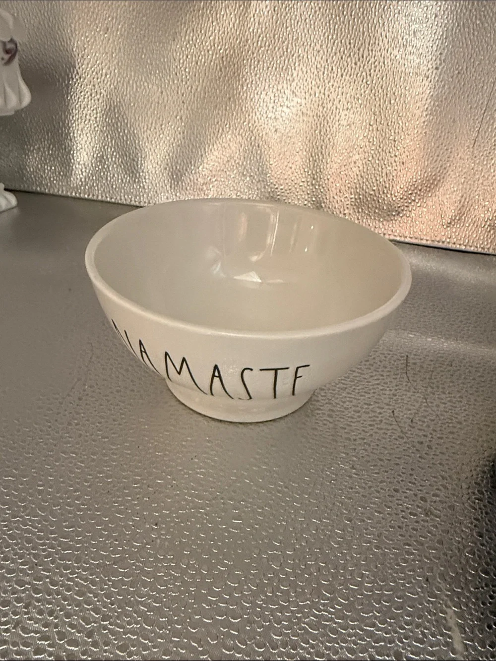 White Namaste Ceramic Bowl - Home Art